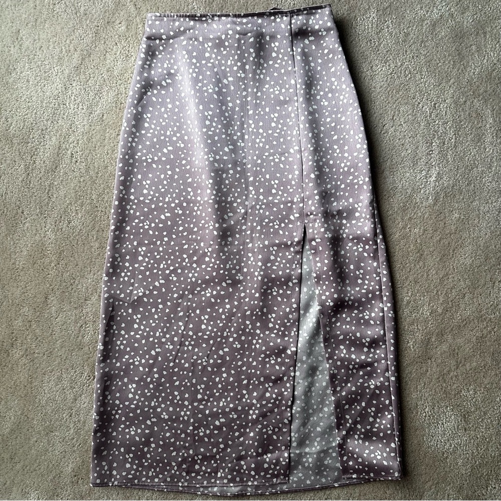 Abercrombie & Fitch Purple Polka Dot Slit Skirt